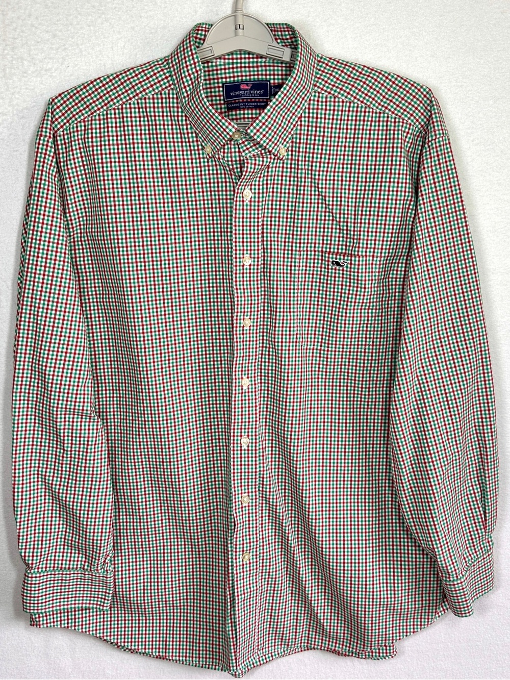 Vineyard Vines Tucker Shirt Mens XXL Red Green Gingham Checked Button Down